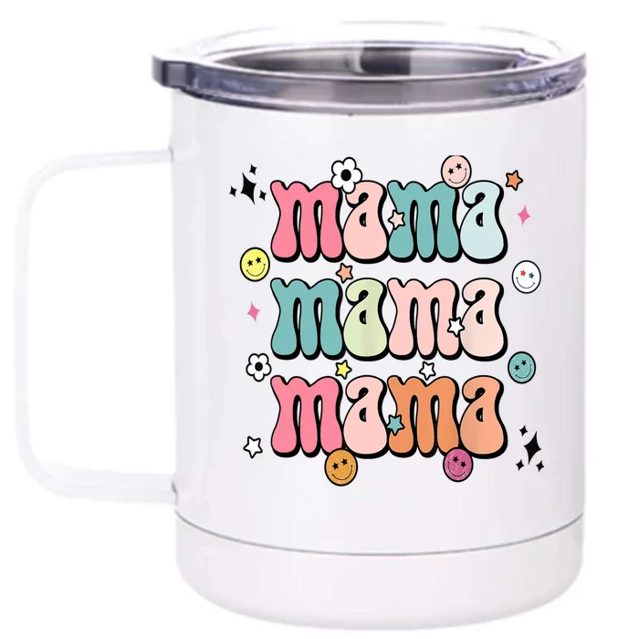 Retro Groovy Mama Matching Family Mother's Day Party Front & Back 12oz Stainless Steel Tumbler Cup