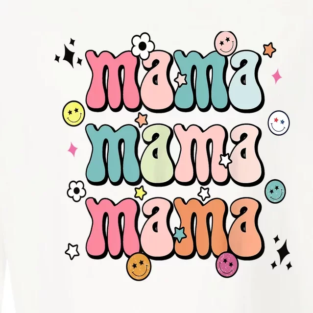 Retro Groovy Mama Matching Family Mother's Day Party Cropped Pullover Crew