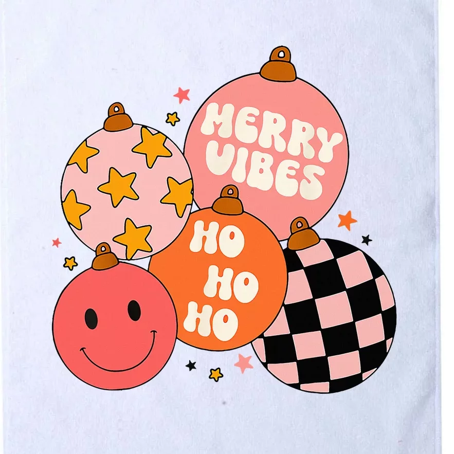 Retro Groovy Merry Vibes Christmas Cute Santa Claus Xmas Platinum Collection Golf Towel