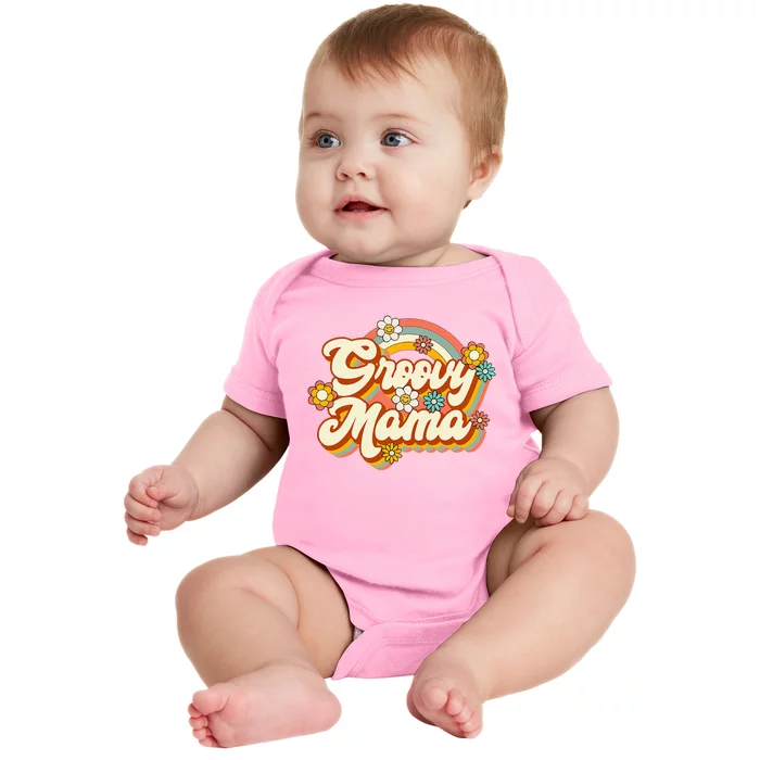 Retro Groovy Mama Family Birthday 60s 70s Hippie Costume Baby Bodysuit