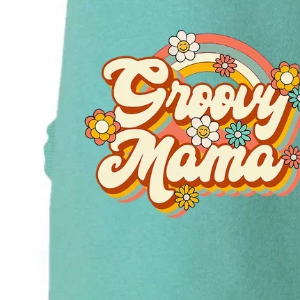 Retro Groovy Mama Family Birthday 60s 70s Hippie Costume Doggie 3-End Fleece Hoodie