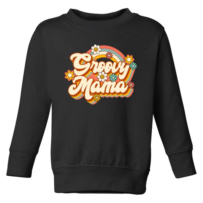 Retro Groovy Mama Family Birthday 60s 70s Hippie Costume Toddler Sweatshirt