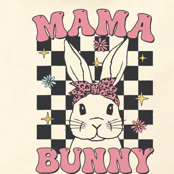 Retro Groovy Mama Bunny Matching Family Easter Mom Mother Zip Tote Bag