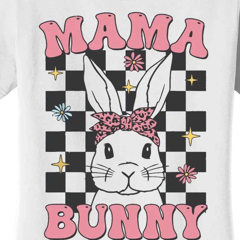 Retro Groovy Mama Bunny Matching Family Easter Mom Mother Women's T-Shirt