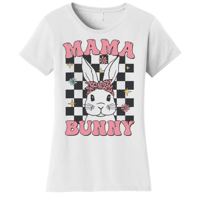 Retro Groovy Mama Bunny Matching Family Easter Mom Mother Women's T-Shirt