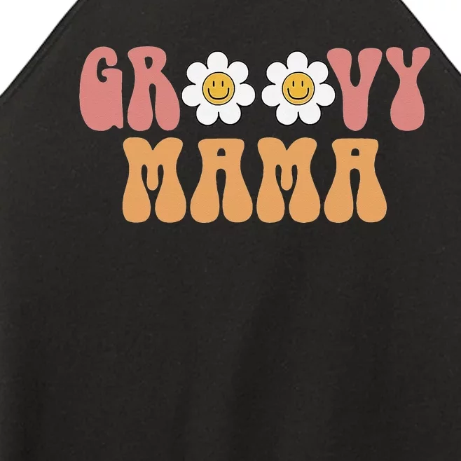 Retro Groovy Mama 70s Aesthetic 1970's Mother's Day Women’s Perfect Tri Rocker Tank