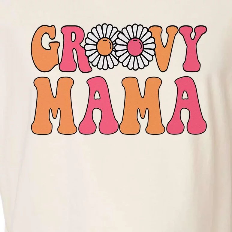 Retro Groovy Mama Matching Family 1st Birthday Party Garment-Dyed Women's Muscle Tee