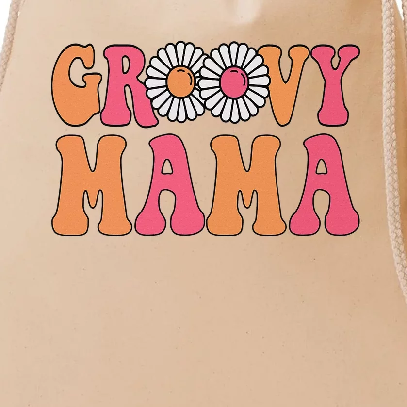 Retro Groovy Mama Matching Family 1st Birthday Party Drawstring Bag