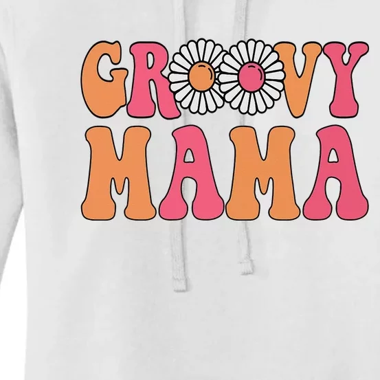 Retro Groovy Mama Matching Family 1st Birthday Party Women's Pullover Hoodie