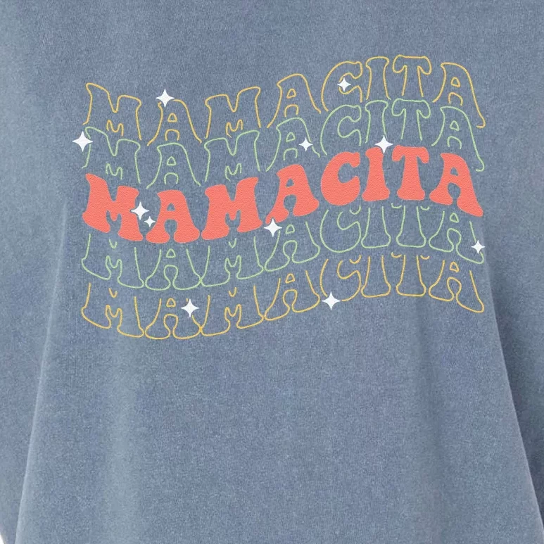 Retro Groovy Mamacita Mexican Mom Mothers Day Cinco De Mayo Garment-Dyed Women's Muscle Tee