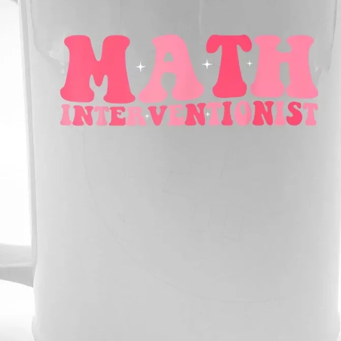 Retro Groovy Math Interventionist Teacher Math Intervention Front & Back Beer Stein