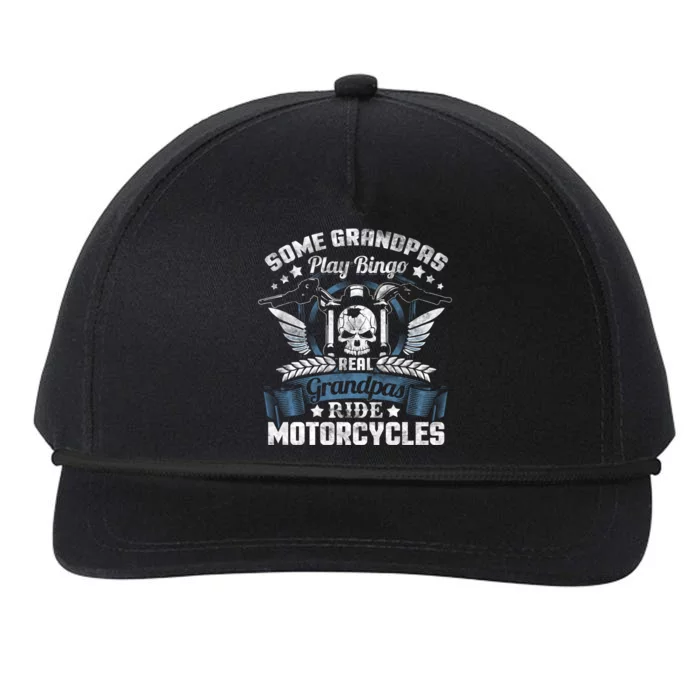 Real Grandpa Motorcycle Biker Gift Snapback Five-Panel Rope Hat