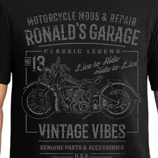 RonaldS Garage Motorcycle Design For The Name Ronald Pajama Set