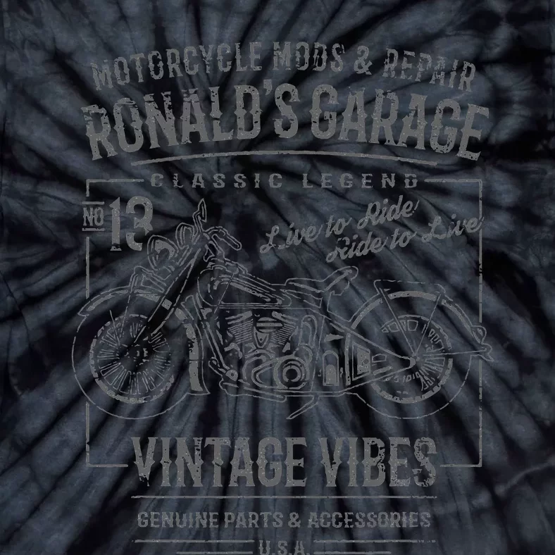 RonaldS Garage Motorcycle Design For The Name Ronald Tie-Dye T-Shirt