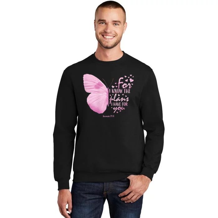 Religious Gifts Mom Women Christian Bible Verse Butterfly Tall Sweatshirt