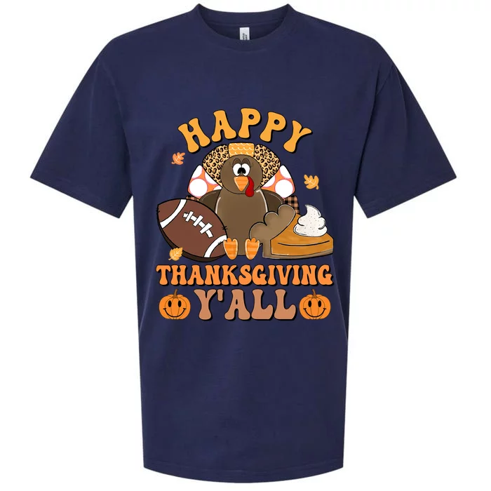 Retro Groovy Meet Me At The Pumpkin Patch Fall Thanksgiving Gift Sueded Cloud Jersey T-Shirt