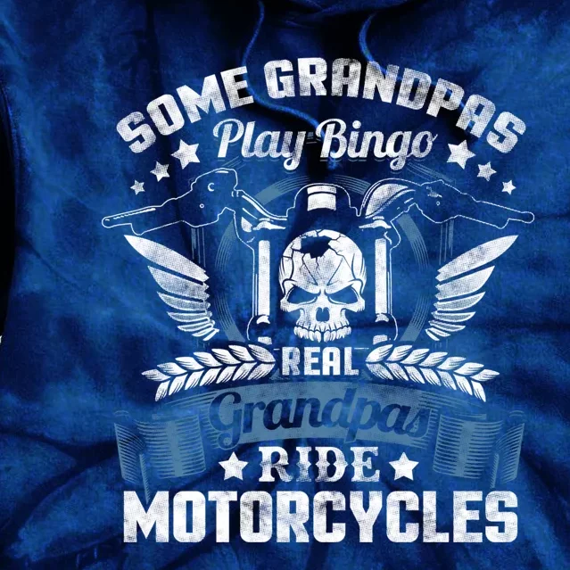 Real Grandpa Motorcycle Biker Gift Tie Dye Hoodie