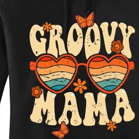 Retro Groovy Mama 70s Aesthetic 1970s Mothers Day Women's Pullover Hoodie