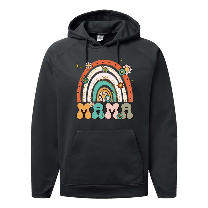 Retro Groovy Mama Matching Family Mother's Day Party Performance Fleece Hoodie