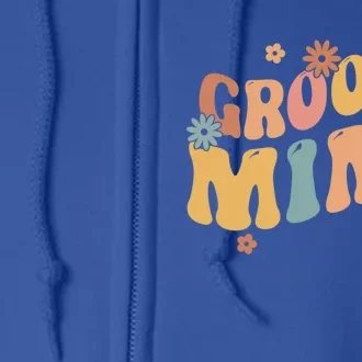 Retro Groovy Mimi Flower Power Hippie Family Groovy Vibes Gift Full Zip Hoodie