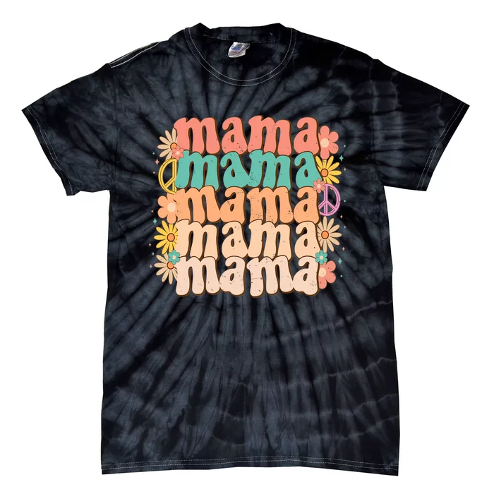 Retro Groovy Mama Matching Family Mother's Day Party Tie-Dye T-Shirt