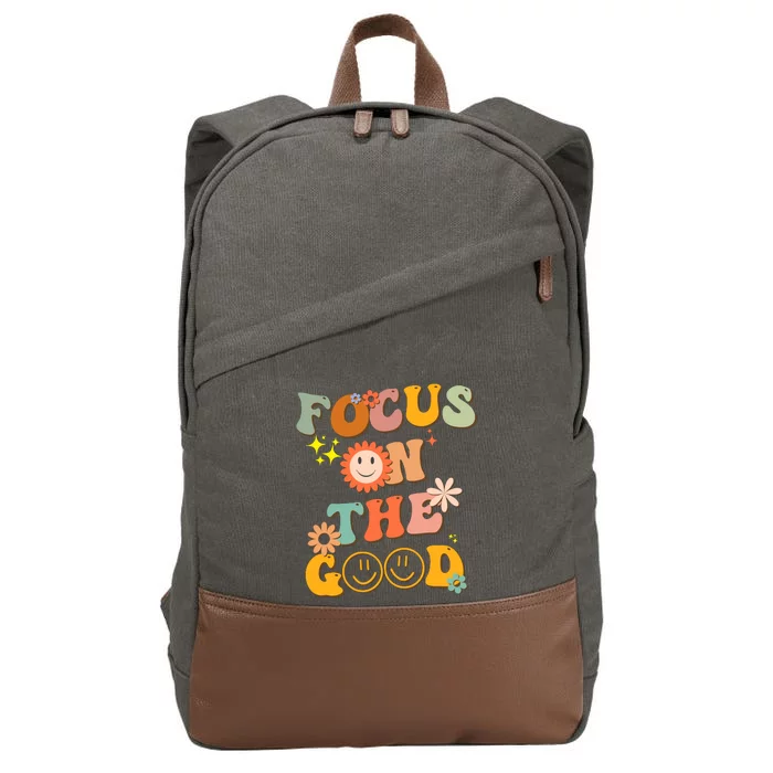 Retro Groovy Motivational Quote Cotton Canvas Backpack