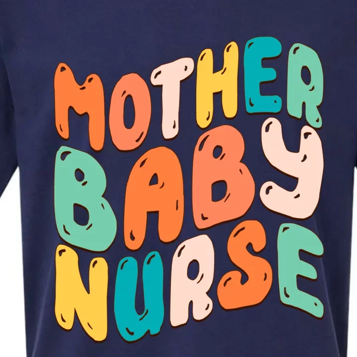 Retro Groovy Mother Nurse Funny For Mom Mother's Day Gift Sueded Cloud Jersey T-Shirt