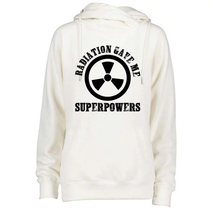 Radiation Gave Me Superpowers Cancer Therapy Chemo Warrior Gift Womens Funnel Neck Pullover Hood