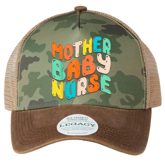 Retro Groovy Mother Baby Nurse Funny For Mom Mother's Day Legacy Tie Dye Trucker Hat