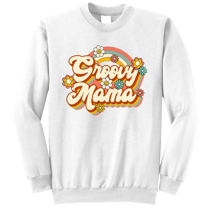 Retro Groovy Mama Family Birthday 60s 70s Hippie Costume Sweatshirt