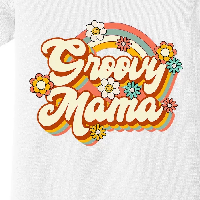 Retro Groovy Mama Family Birthday 60s 70s Hippie Costume Baby Bodysuit