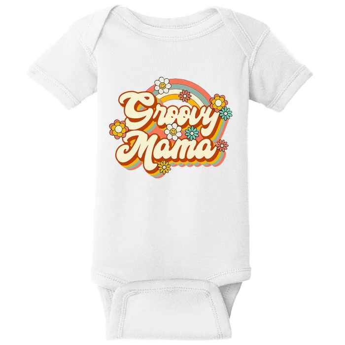 Retro Groovy Mama Family Birthday 60s 70s Hippie Costume Baby Bodysuit