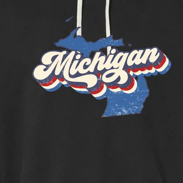 Retro Groovy Michigan Garment-Dyed Fleece Hoodie