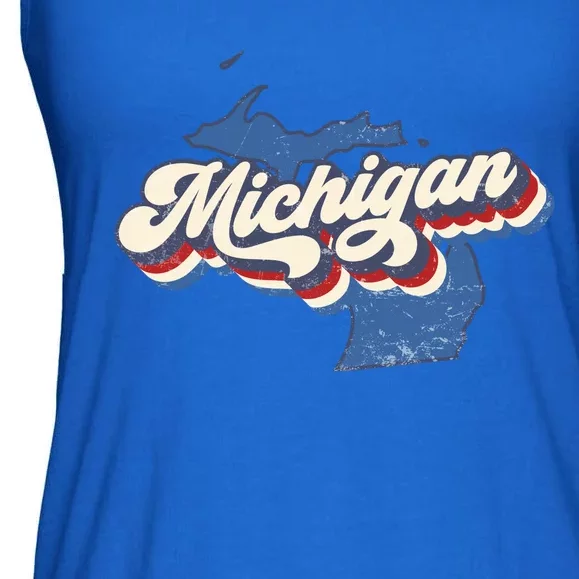 Retro Groovy Michigan Ladies Essential Flowy Tank