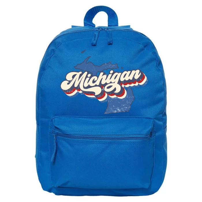 Retro Groovy Michigan 16 in Basic Backpack