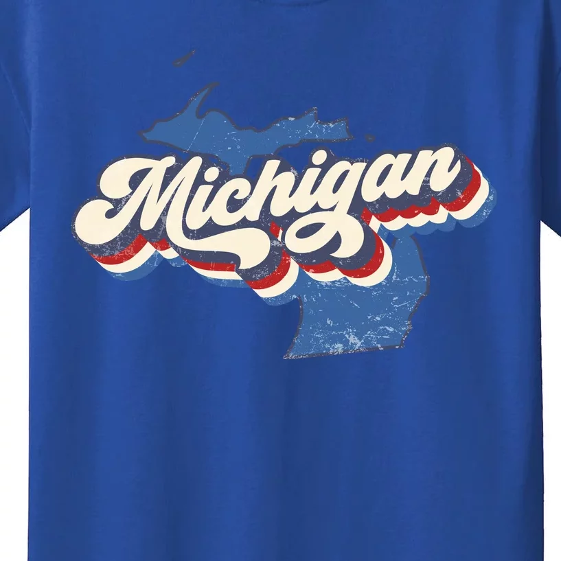 Retro Groovy Michigan Kids T-Shirt