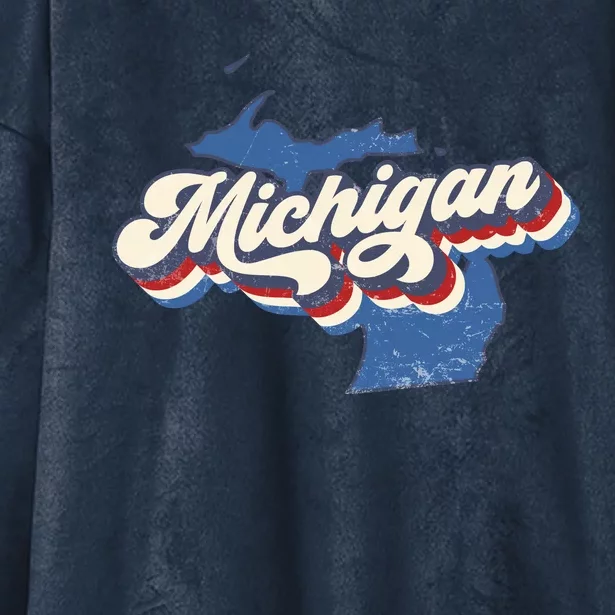 Retro Groovy Michigan Hooded Wearable Blanket