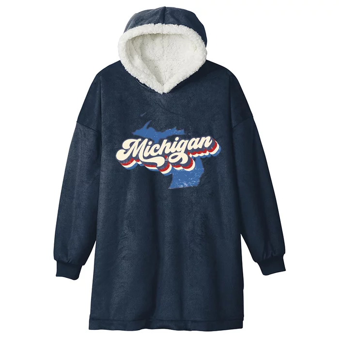 Retro Groovy Michigan Hooded Wearable Blanket