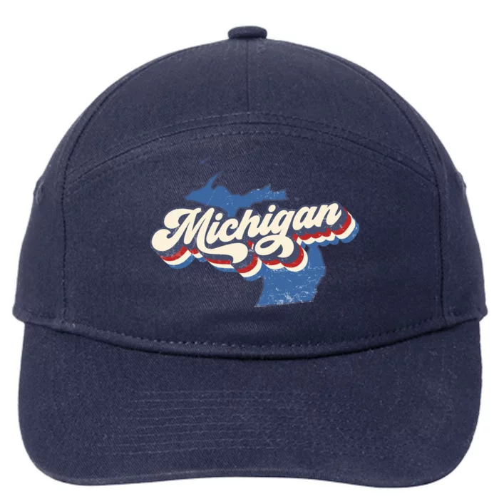 Retro Groovy Michigan 7-Panel Snapback Hat