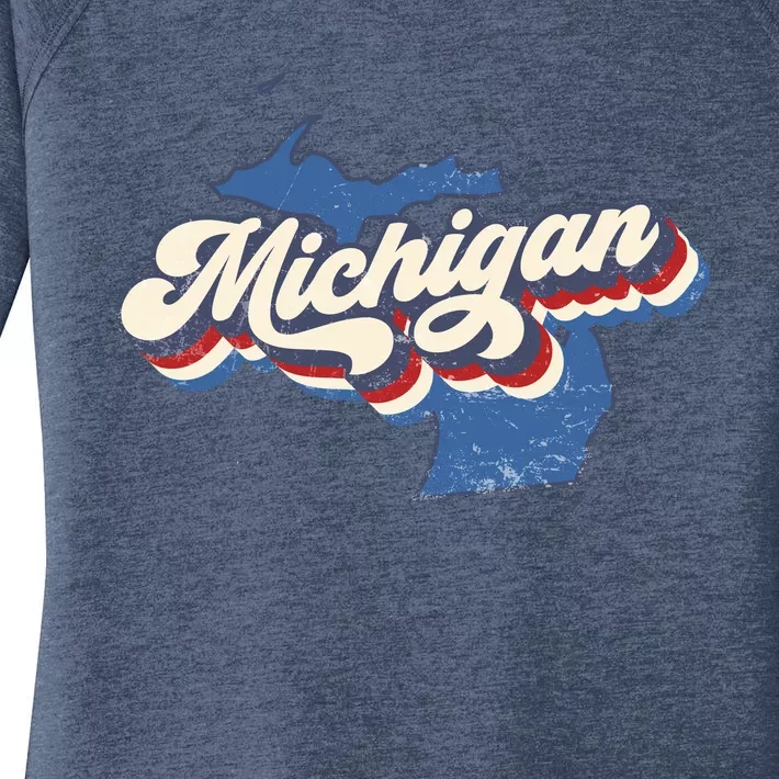 Retro Groovy Michigan Women's Perfect Tri Tunic Long Sleeve Shirt