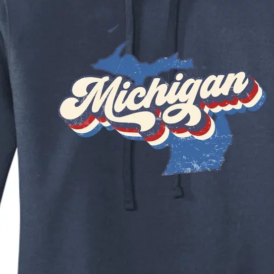 Retro Groovy Michigan Women's Pullover Hoodie