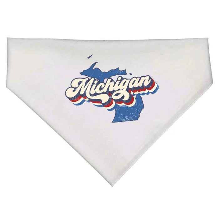 Retro Groovy Michigan USA-Made Doggie Bandana