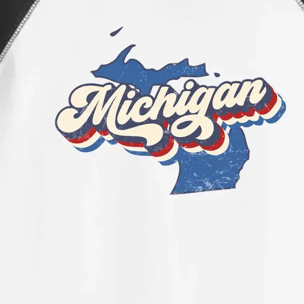 Retro Groovy Michigan Toddler Fine Jersey T-Shirt