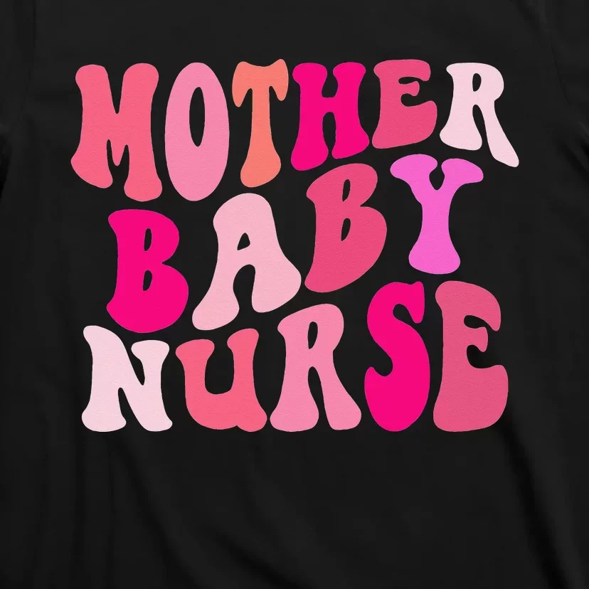 Retro Groovy Mother Baby Nurse Squad Happy Valentines Day T-Shirt