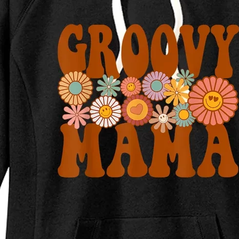 Retro Groovy Mama Matching Family 1st Birthday Party Women's Fleece Hoodie