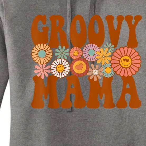 Retro Groovy Mama Matching Family 1st Birthday Party Women's Pullover Hoodie