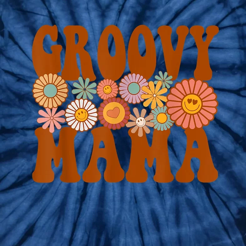 Retro Groovy Mama Matching Family 1st Birthday Party Tie-Dye T-Shirt