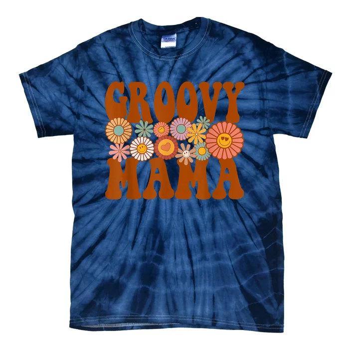 Retro Groovy Mama Matching Family 1st Birthday Party Tie-Dye T-Shirt