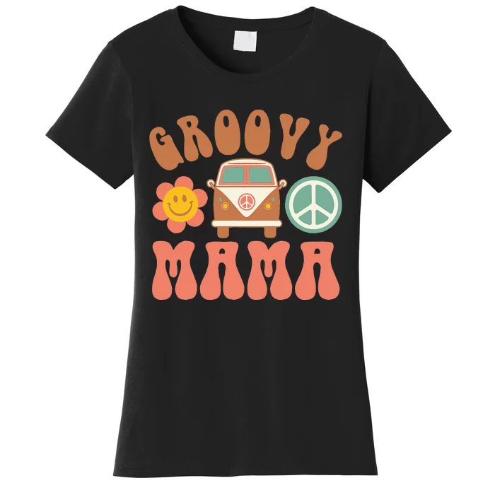 Retro Groovy Mama Matching Family Birthday Party Women's T-Shirt