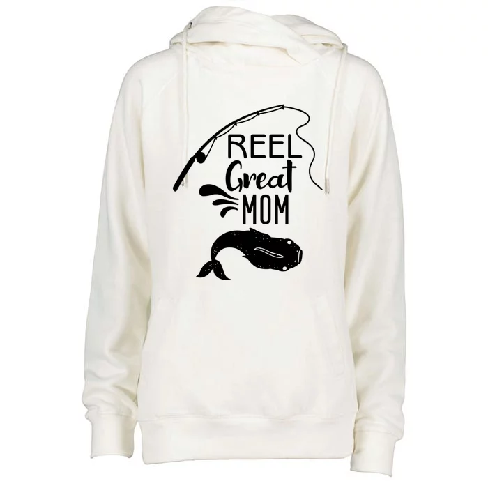 Reel Great Mom Fishing Gift Womens Funnel Neck Pullover Hood